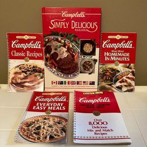 Campbell's Recipe Books 5 Count - Hard Cover and Spiral Bound Assortment